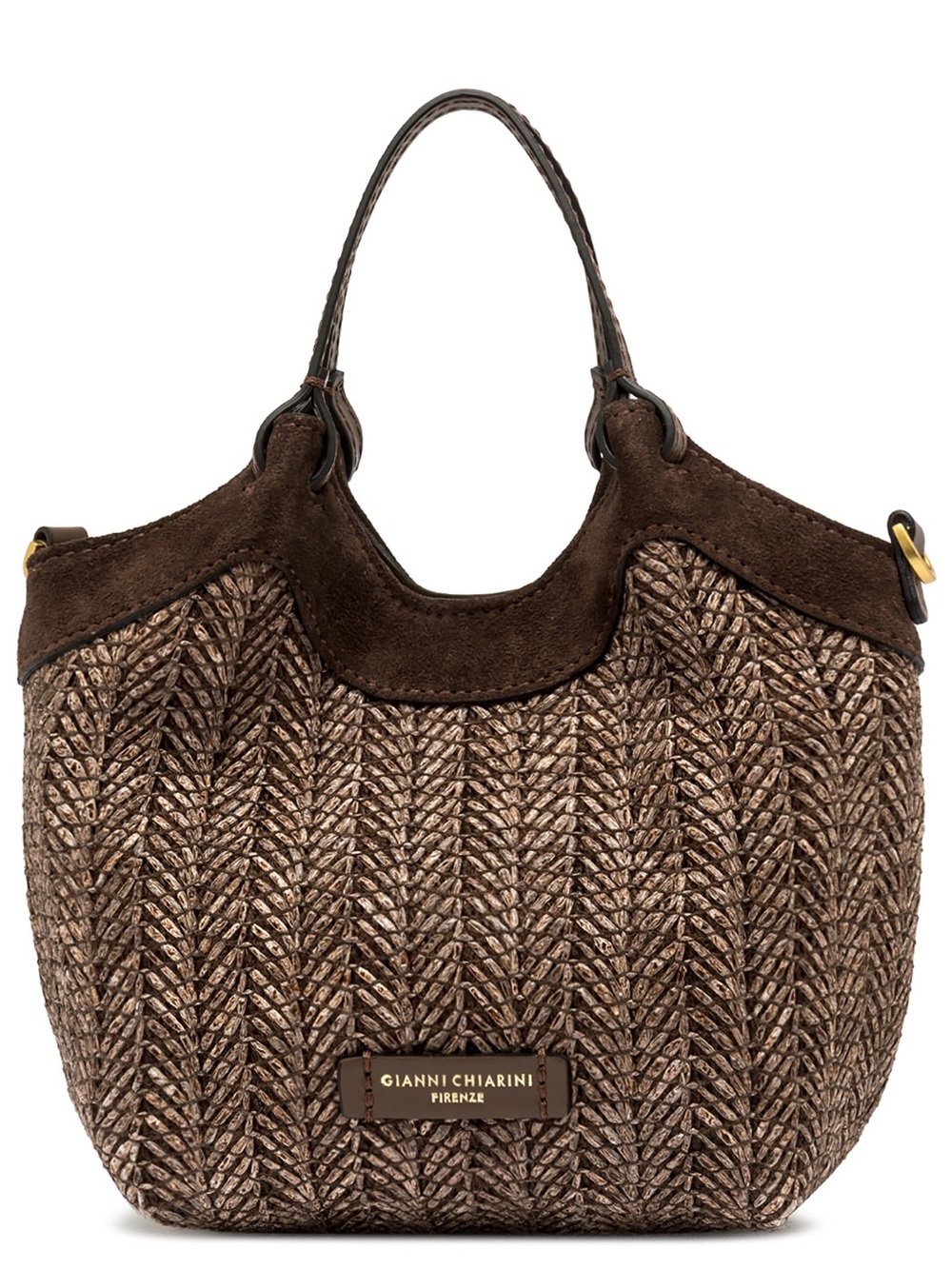 NWT - Gianni Chiarini Firenze "Dua" Woven Straw & Suede Crossbody Bag